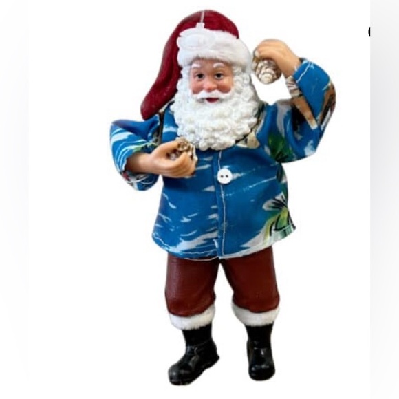 NWT Beach Santas in Hawaiian Shirt, Shells in Hand Collectors Edition ornaments - Picture 3 of 8